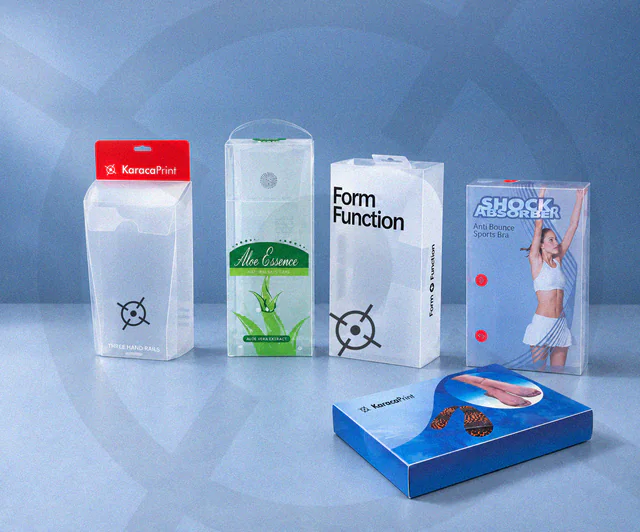 Renkli baskılı şeffaf PVC ambalaj örnekleri