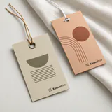 Karton tekstil etiketi — uygulama örneği