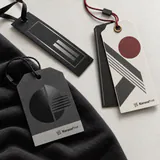 Karton tekstil etiketi — uygulama örneği